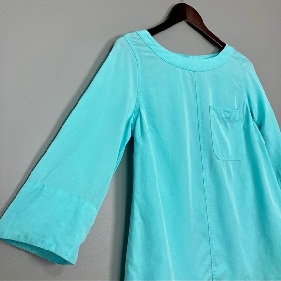 Soft Surroundings Georgica Tencel Top Women’s Size XS Boat Neck 3/4 Sleeves Aqua - Picture 5 of 9
